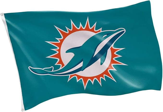Team Sports America NFL Miami Dolphins 3 x 5 Outdoor Durable House Flag with Grommets | Sport Team Flag & Banner | Indoor Wall Decoration for Room