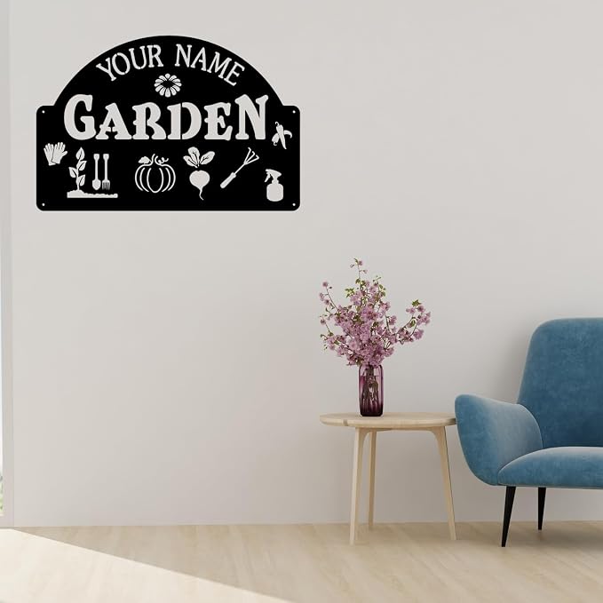CFC0121330 Garden logo, personalized metal logo, for personalized, customized name mural garden logos, for outdoor plaque for mothers and grandma, the big logo of the exclusive vegetable garden