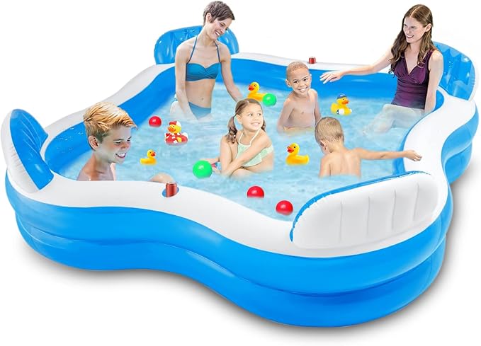 56475EP Swim Center Family Lounge Inflatable Pool 90" X 90" X 26"