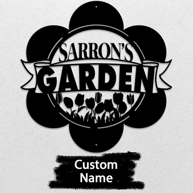 MeMate Custom Metal Garden Signs - Personalize Outdoor Decor, Metal Plaque for Women, Mom, Grandma, Rustic She Shed Decorations