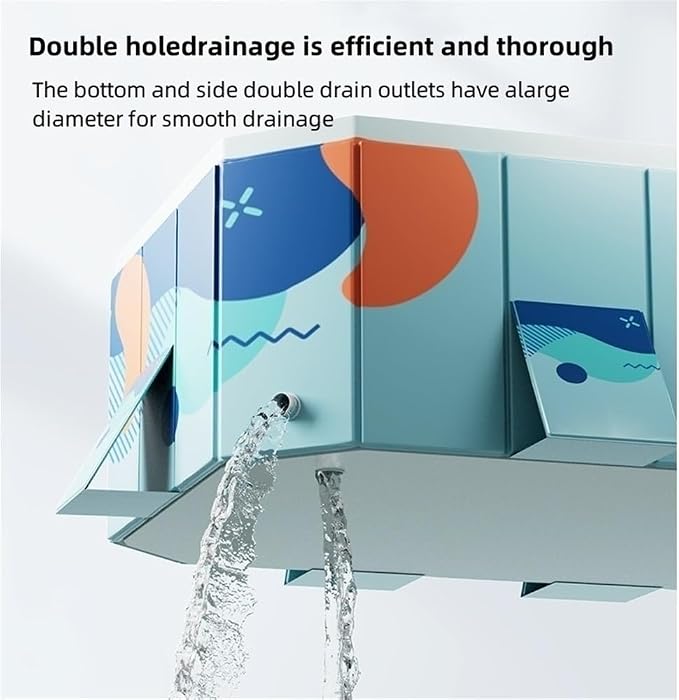Foldable Swimming Pool Non-Inflatable Pool, Hard Plastic Shell Portable Pool, Dog Pool, Rectangular Above Ground Swimming Pool, Pools for Backyard and Garden (Size : 9.8ft)