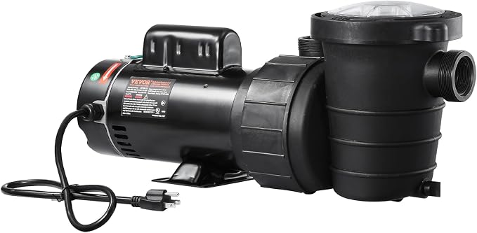VEVOR Above Ground Pool Pump, 2HP/0.44HP, Dual Speed Swimming Pool Pump, High 118 GPM 56 ft Lift, Low 57 GPM 14 ft Lift, 110V 3450 RPM with Strainer Basket, 122°F Max Water Temp, for Hot Tubs Spas