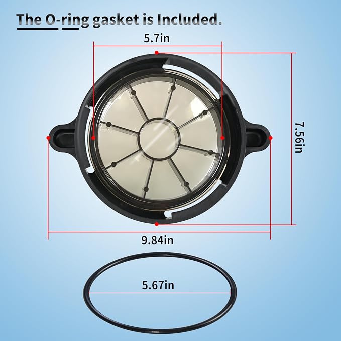 Pool Pump Basket Cover Compatible with Splapool Deluxe Pureline Pool Pumps | Pool Pump Lid Compatible with Splapool 72728 72729 72730 72747 72748 Most Modles，Fit 0.75HP/1HP/1.5HP/2HP Pump, with O-Ring