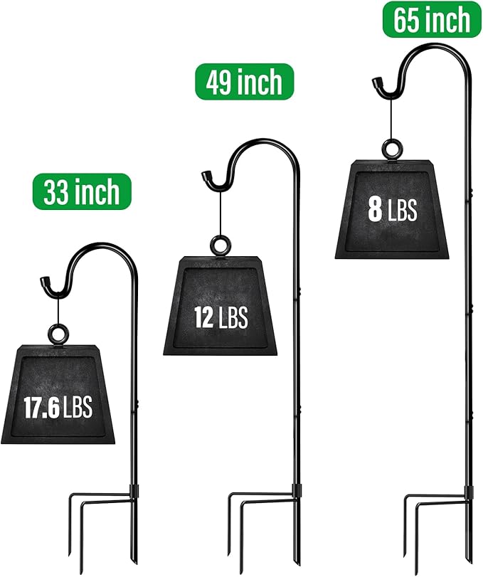 GOFORWILD Shepherd Hook Made of Premium Metal for Garden Decor, Plant Hanger, Lantern Hook, Solar Light Hanging and Wedding Decor, 49 Inch, 8 Pack