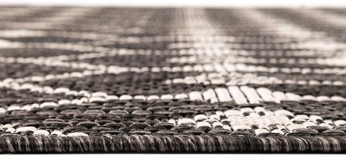 Unique Loom Outdoor Trellis Collection Area Rug - Traliccio (2' 2" x 3' 1" Rectangle, Charcoal/ Ivory)