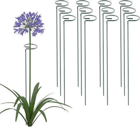 Thealyn 18 Inch 20 Packs Plant Support Stake Garden Single stemmed Plant Support Hoops Plant Prop for Flowers Orchid Tomatoes Peony Lily Rose Gladiolus (18 inch)