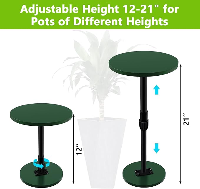 Axcoix 2 Pack Adjustable Height Plant Risers for Inside Pots, 12-21" Wooden Planter Inserts for Large Pots Sturdy Support, Pot Fillers for Tall Square Round Taper Planters (6" 8" 10" Base or Top)