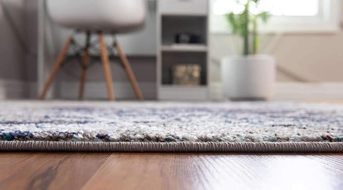 Unique Loom Trellis Frieze Collection Area Rug - Geometric (6' x 9', Blue Multi/ Ivory)