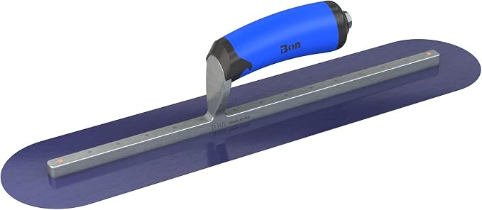 Bon 67-154 Steel City Finish Trowel - Round - Blue Steel - 18 X 4 - Comfort Grip