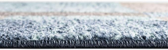 Unique Loom Autumn Collection Area Rug - Providence (7' 10" x 10' Oval, Blue Gray/ Light Brown)