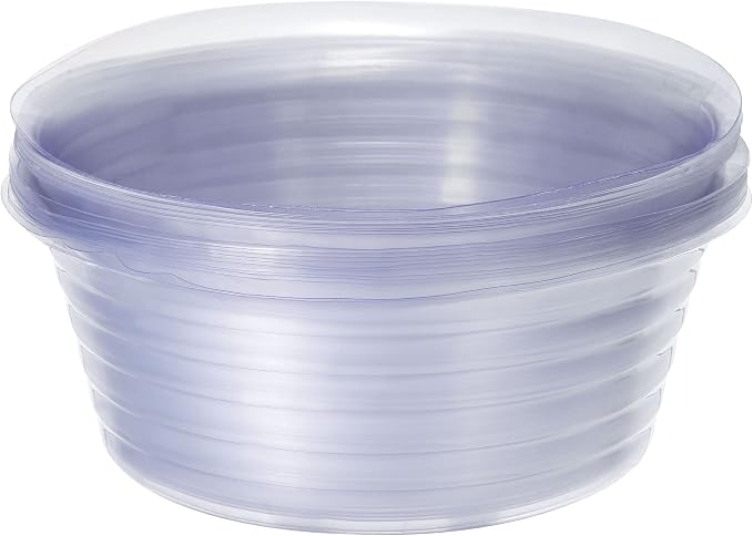 MECCANIXITY Plant Pot Saucer 9 Inch Plastic Round Flower Drip Tray for Indoor Outdoor, Clear Pack of 20