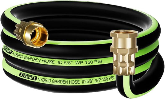 Garden Leader Hose 5/8 in. x 6 ft Short Water Hose Male/Female Heavy Duty Hybrid Garden Hose No Kink and Flexible Rubber Hose for Dehumidifier,Vehicle Water Filter and Camp Water Tank