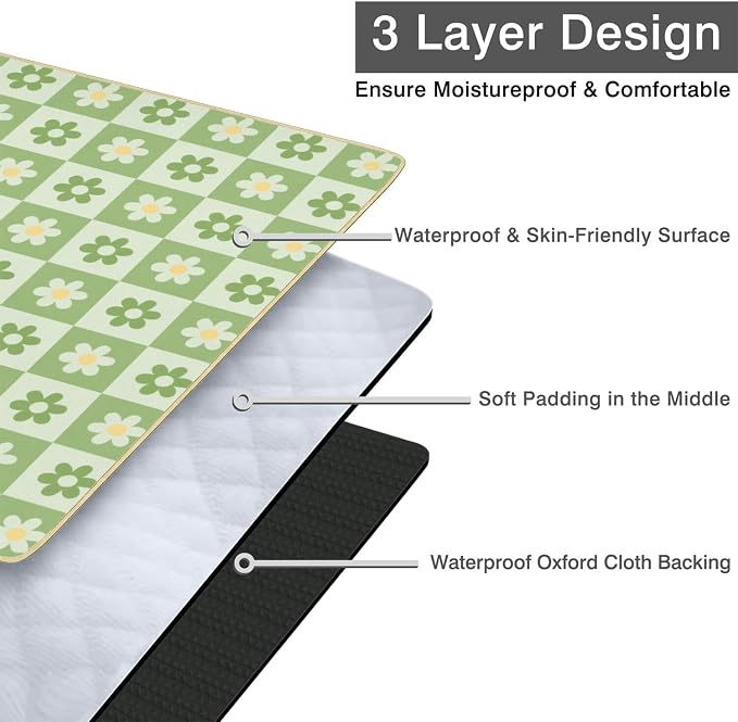 Checkered Blankets Waterproof Foldable,60''x80'' Portable Dual Layers Outdoor Travel Camping Backpacking Hiking Beach Blanket Mat for Grass Padded Lawn Park Beach,Checkered Picnic Accessories