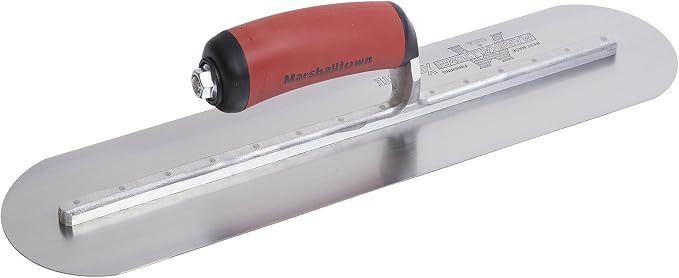 MARSHALLTOWN Fully Rounded Concrete Finishing Trowel, High Carbon Steel Blade, DuraSoft Handle, 16 x 4, Assembled in USA, MXS66FRD