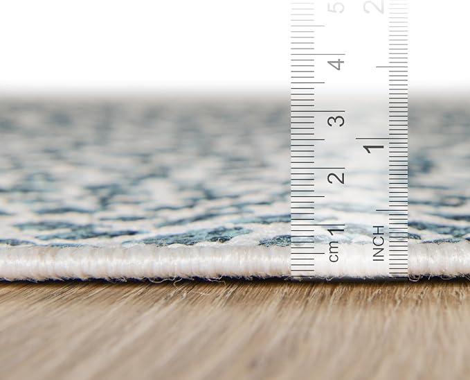 Unique Loom Outdoor Collection Area Rug - Cape Town (7' 1" x 10' Rectangle, Teal/ Ivory)
