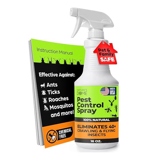 Nature’s Dome Pest Control Spray 16 Oz | Natural Ant Killer & Bug Spray for Indoor & Outdoor Use | Eco-Friendly Bug Spray for Flea, Ticks, Ant & Mosquitos | Safe for Pets and Kids