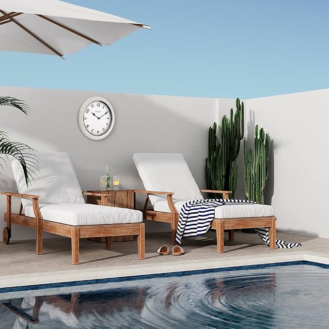 8.26" Nordic Indoor/Outdoor Clock, Waterproof & Dustproof, Modern Style, Snowberry White Color (Qualified for Bathroom and All Outdoor Area)