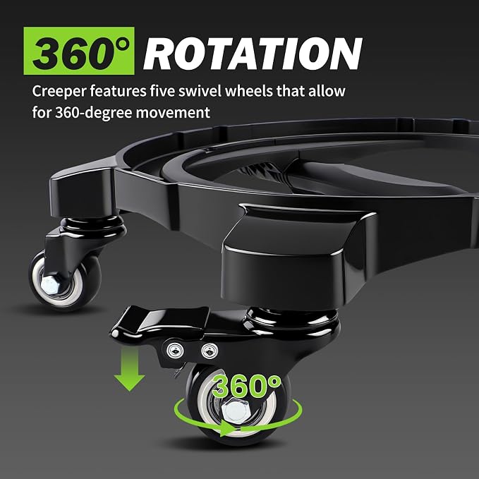 Foldable Bucket Dolly with 5 Wheels, 360°Car Wash Bucket Roller,Heavy Duty Wagon Perfect for Car Wash, Waxing,Up to 265 lbs