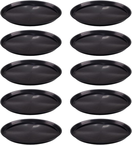 10 Pack Plant Saucer 14 Inches Plant Trays for Pots Plastic Round Drip Trays Flower Pot Saucers Black Planter Water Tray Plant Drainage Tray, Black