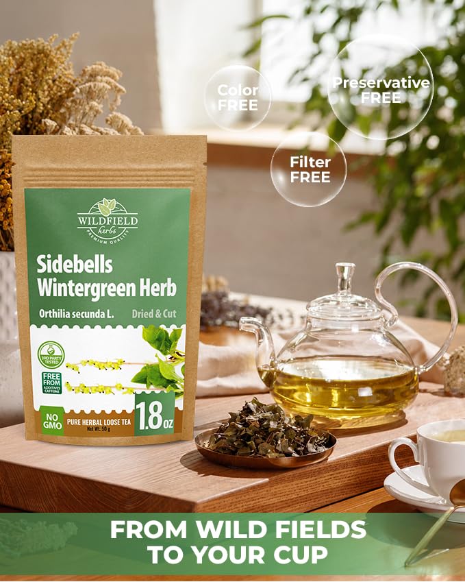 1.8 oz. Dried Cut Sidebells Wintergreen Herb Tea (Orthilia Secunda) - 50 g One-Sided Wintergreen Herbal Tea Orthilia (Peralito)