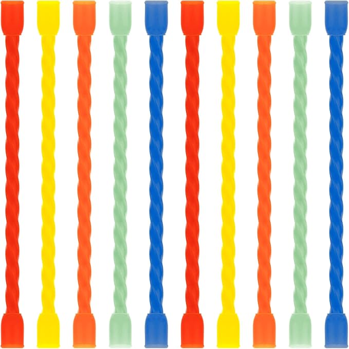 10 PCS 4-Inch Silicone Cable Ties - Reusable Twist Ties Bendable Steel-Core Rubber Cable Ties for Bundling and Holding, All Purpose Cord Tie for Indoor and Outdoor (5 Colors)