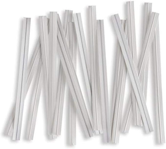 Weststone 2000pcs Plastic/Paper Coated White 7" x 1/4"(6mm) Twist Ties - Won't Rip or Pull Off