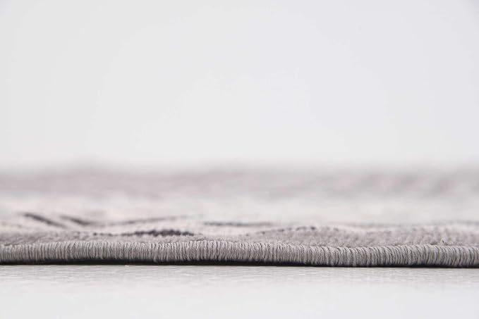 Unique Loom Williamsburg Collection Traditional Border with Dotted Center Area Rug, Round 8' 0" x 8' 0", Gray/Beige