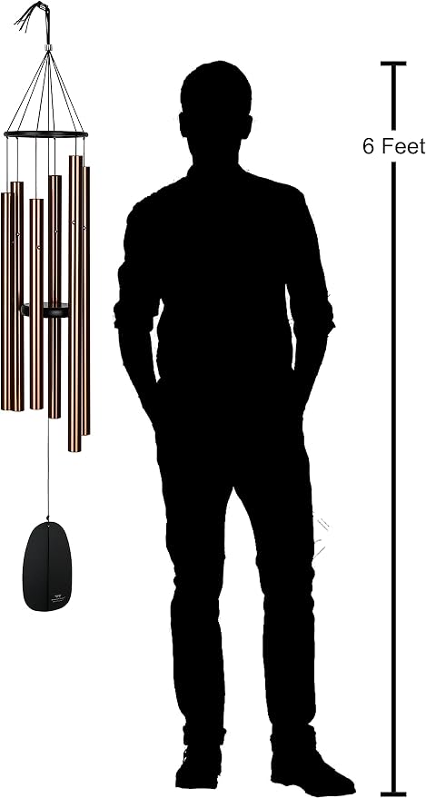 Woodstock Wind Chimes for Outside, Outdoor Decor for your Patio and Front Porch, Garden Decor, (54") Bells of Paradise Deep Toned Wind Chime, Bronze (BPBR54)