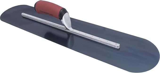 MARSHALLTOWN Fully Rounded Concrete Finishing Trowel, Blue Steel Blade, DuraSoft Handle, 22 x 4, Assembled in USA, MXS22BRD