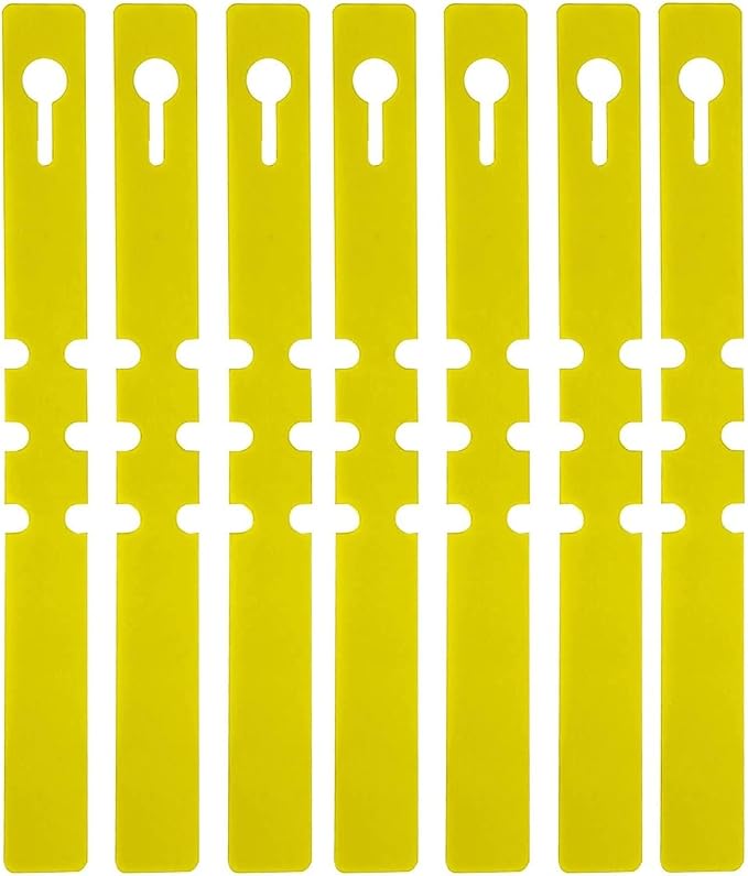 KINJOEK 1200 PCS Yellow Plant Labels Tags, Plastic Adjustable Wrap Around Waterproof Hanging Garden Tree Tags Plant Loop Tags for Identifying Various Outdoor Nursery Plants Flowers, 2x20cm