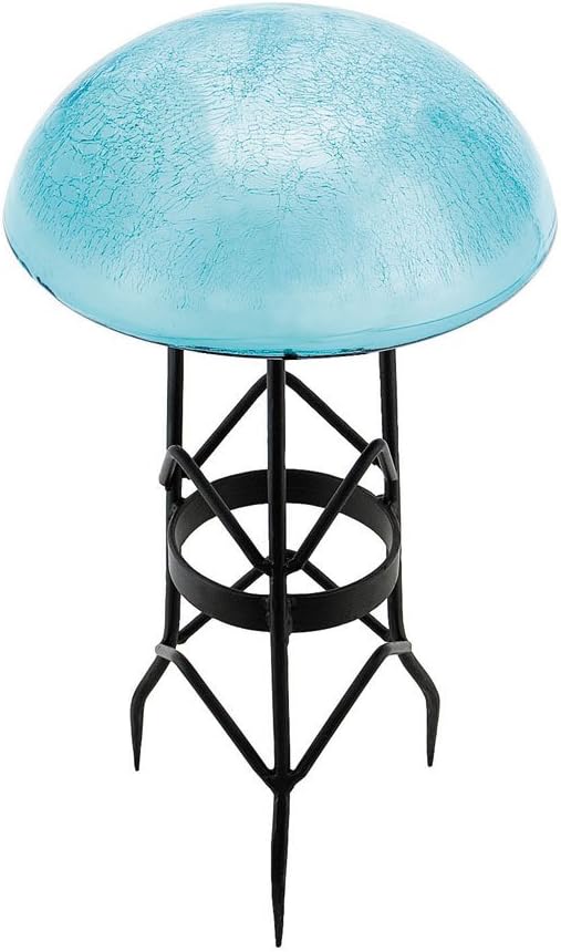 Achla Designs Glass Toadstool Mushroom Gazing Ball, Teal