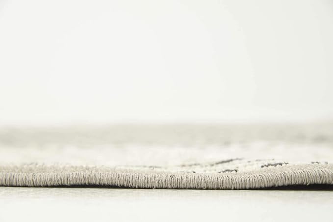 Unique Loom Williamsburg Collection Traditional Border with Dotted Center Area Rug, Round 5' 0" x 5' 0", Gray/Beige