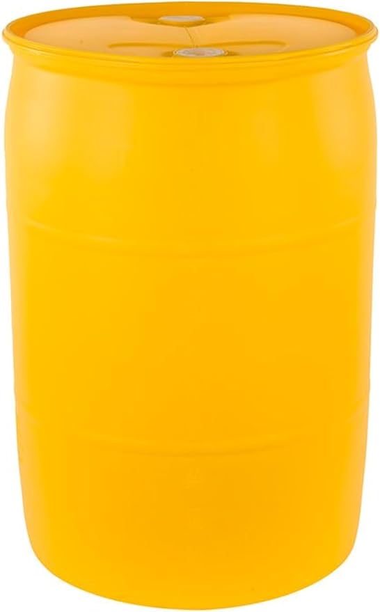 55 Gallon Water Storage Barrel, BPA Free, Emergency Water Supply - Eco Friendly - Made in USA (YELLOW, 55 GALLONS DRUM)