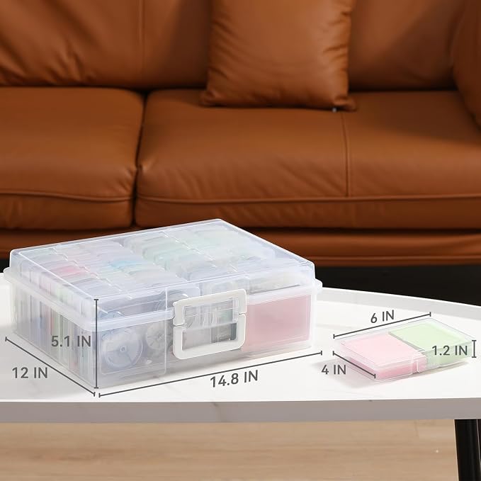 novelinks Photo Storage Box and 16 Inner 4" x 6" Photo Storage Containers | 2Pack Clear, Photo Albums 4x6 Pictures, Photo Organizers and Storage, Card Game Storage, Task Boxes for Special Education