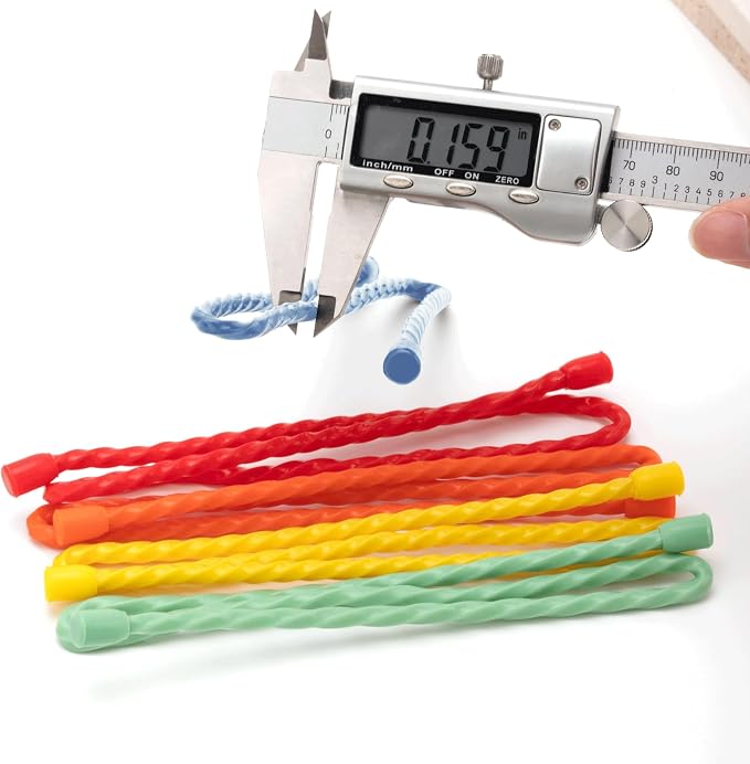 10 PCS Silicone Cable Ties - Reusable Rubber Twist Ties Bendable Steel-Core Cable Ties for Bundling and Holding, All Purpose Cord Tie for Indoor and Outdoor (6"+12")