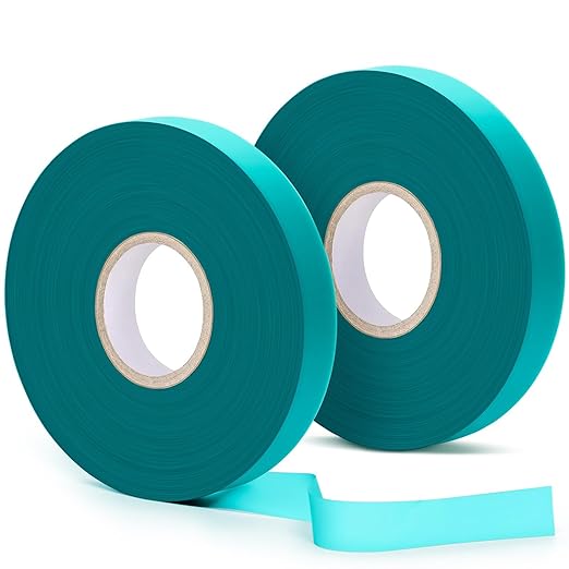 Easytle 2 Pack x 150 ft Stretch Tie Tape Roll, 1/2" Garden Tie Tape, Thick Sturdy Plant Ribbon Garden Green Vinyl Stake Gardening Tools for Indoor Outdoor Patio Plant Use