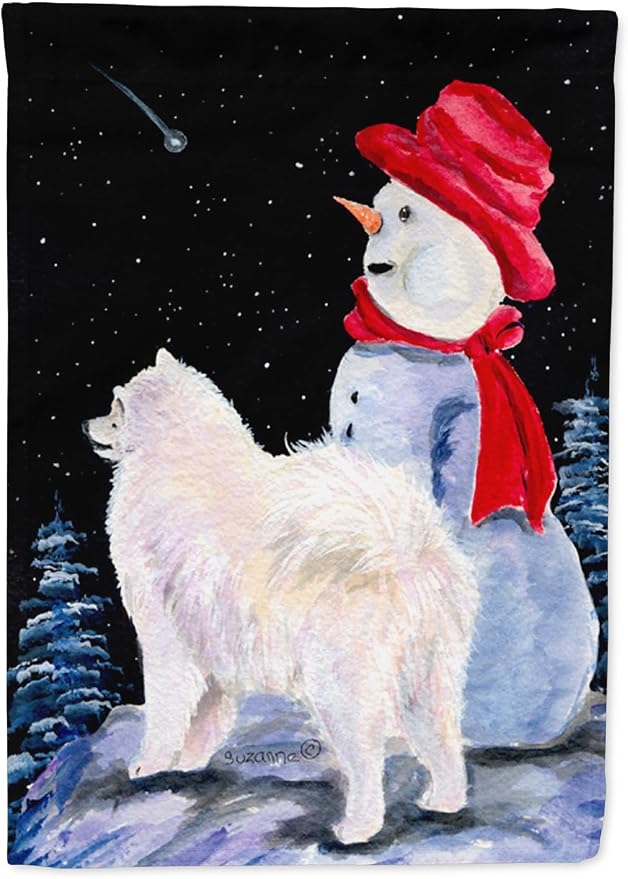 Caroline's Treasures SS8572GF Samoyed Garden Flag Mailbox Flag Decorative Yard Flag Banner Outside Patio Artwork Yard Flower Beds, Garden Size, Multicolor