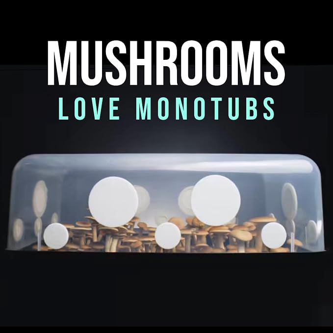 North Spore 'Boomr Bin' Monotub Mushroom Grow Kit for Dung-loving Mushrooms | Just Add Spores, Includes (3) Boomr Bag Sterile Manure-Based Substrate, Coco Coir & Filters, Beginner-friendly, Monotub Kit