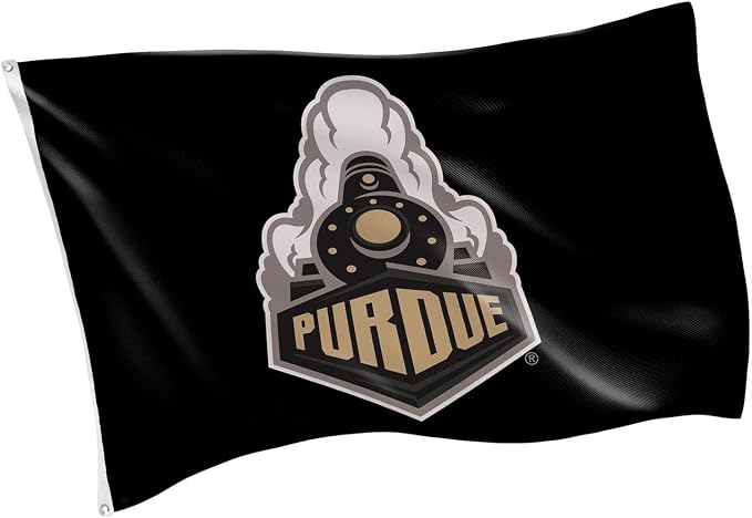 NCAA Purdue University Flag with Grommets, 3'x5' Purdue Boilermakers Outdoor College Flags & Banners for Garden Patio Indoor Wall Décor