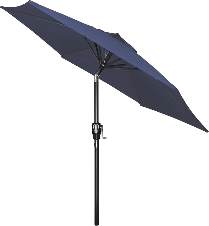 Simple Deluxe 7.5' Patio Umbrella Outdoor Table Market Yard Umbrella with 6 Sturdy Ribs for Backyard, Pool, Garden, Deck, Dark Blue