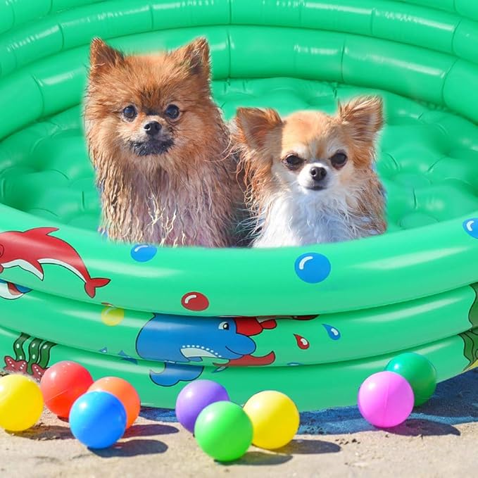 Sturdy Round Inflatable Baby Toddlers Swimming Pool with Good Materials Portable Inflatable Children Little Green Pool for Kids(Green 90cm) Children's Swimming Series