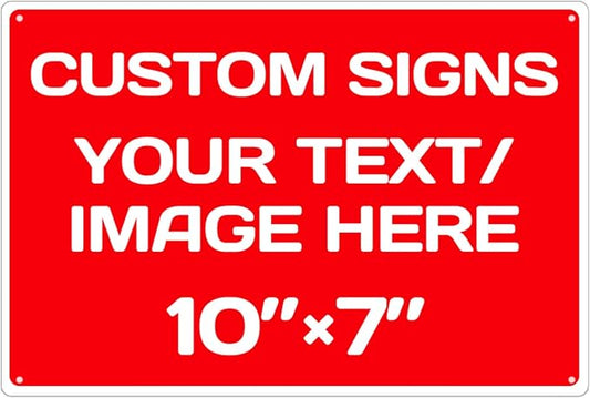 Personalized Aluminum Metal Signs - Weatherproof, Custom Text & Picture, Multiple Sizes, Hazard, Garden, Custom Door, Business Signs