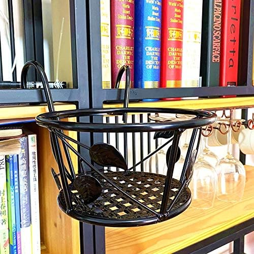 Hanging Flower Pots for Home Kitchens are Commonly Used On Balconies with Iron Hollow Hanging Leaves to Decorate The Stable Garden Green Well Hanging Flower Baskets (Black)