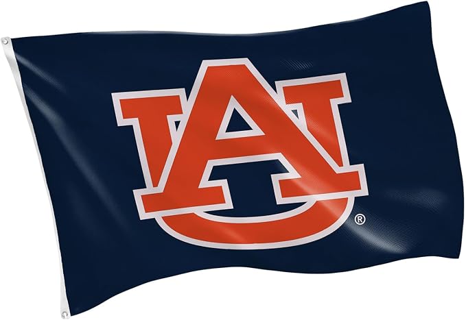 NCAA Auburn University Flag with Grommets, 3'x5' Auburn Tigers Outdoor College Flags & Banners for Garden Patio Indoor Wall Décor