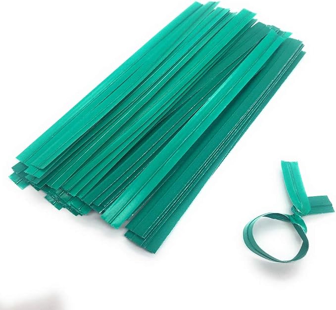 Weststone 2000pcs Plastic/Paper Coated Green Green 7" x 1/4"(6mm) Twist Ties - Won't Rip or Pull Off