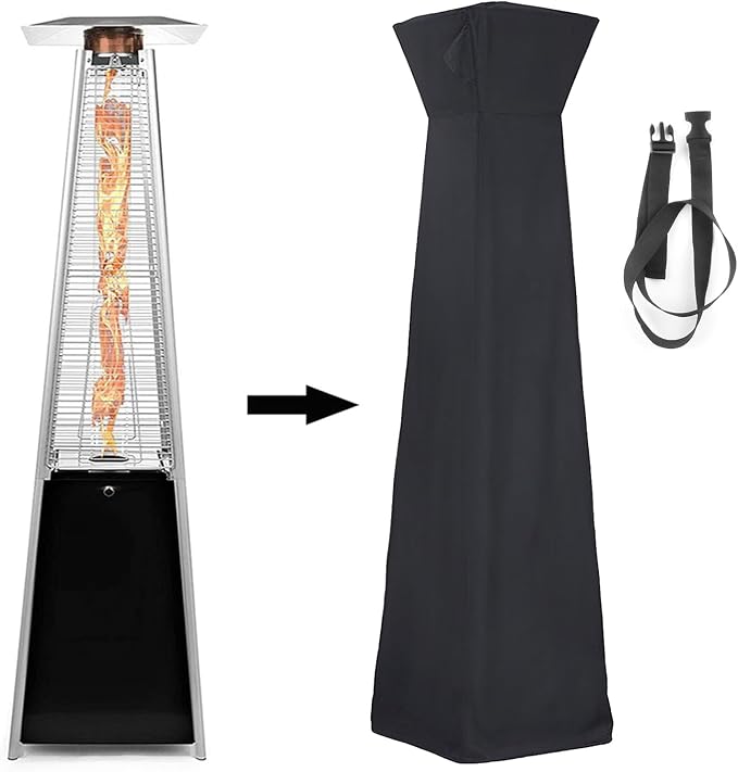 Patio Heater Cover for EAST OAK Pyramid Patio Heaters TS48BN3, 91in Patio Heater Covers Waterproof with Zipper for Outdoor Heaters-91"H x 22"W x 22"L