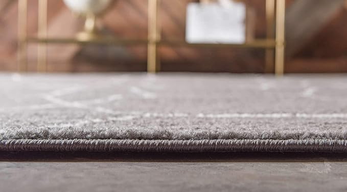 Unique Loom Trellis Frieze Collection Area Rug - Geometric (8' x 10', Dark Gray/ Ivory)