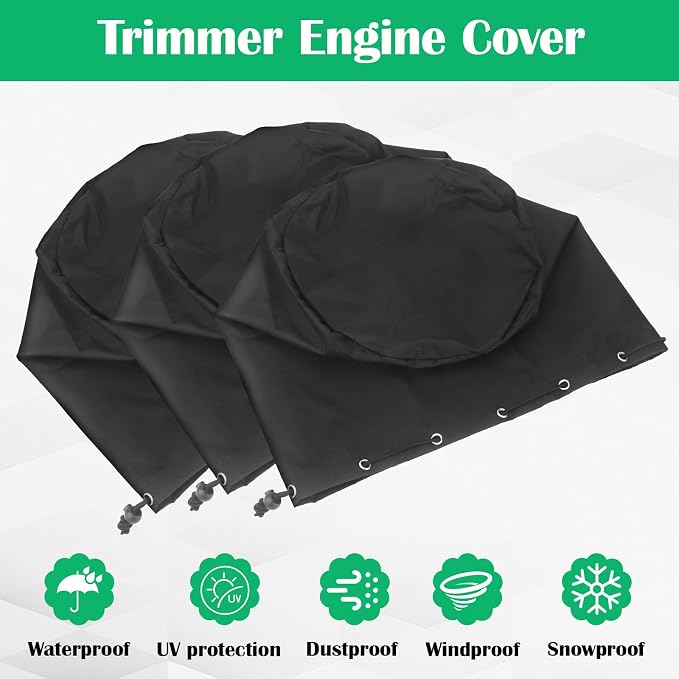 Trimmer Engine Cover Weed Eater Covers for Weed Eater Edger | For Pole Saw Brush Cutters and Hedge Heavy Duty Waterproof Cover 3-Piece Set Black