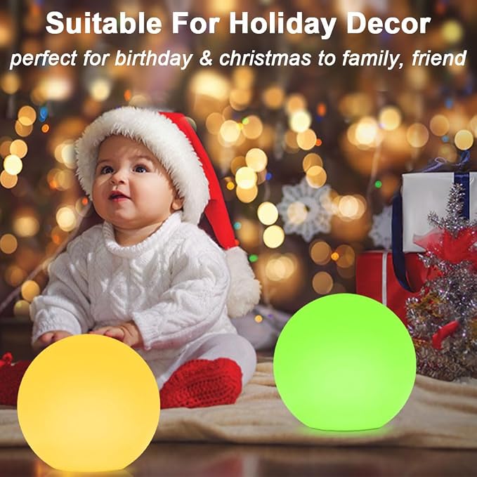 12-in Solar Garden Globe Light Outdoor, Solar Glowing Ball Light w/Remote, 16 RGB Color Changing Waterproof Large Outdoor Orb Lamp, Landscape Lighting Mood Lamp w/Ground Stake for Patio Yard Lawn Path