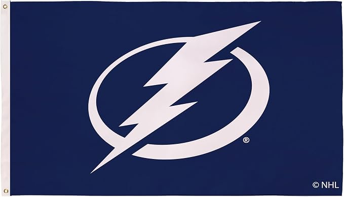 NHL TAMPA BAY LIGHTNING 3' x 5' Outdoor Durable Flag with Grommets, Heavy Duty Flag & Banner for Outdoor Garden Patio, Indoor Wall Decor Flag for Room, Works with Flag Poles for Outside House